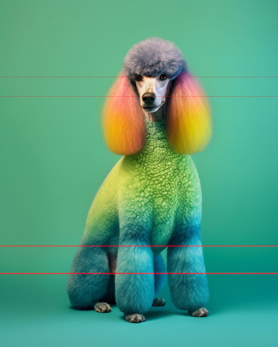 Standard Poodle Ready for Mardi Gras